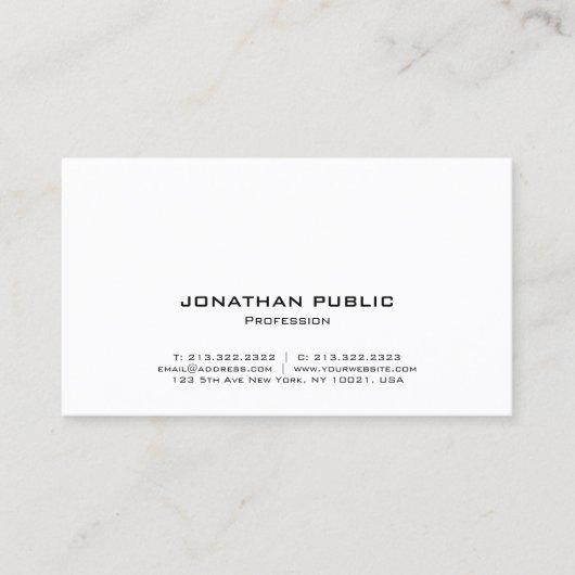 Carte De Visite Moderne Élégant Simple Modèle Professionnel (Devant)