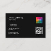 Carte De Visite Moderne Elegant Simple Modèle QR Code Logo Océan (Dos)