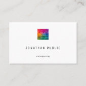 Carte De Visite Moderne Elegant Simple Modèle QR Code Logo Océan (Devant)