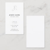 Carte De Visite Moderne Élégant Simple Monogramme Modèle Luxe Top (Devant / Derrière)