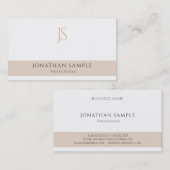 Carte De Visite Moderne élégant Simple Monogramme Professionnel (Devant / Derrière)