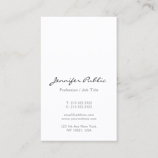 Carte De Visite Moderne Élégant Simple Nom De Script Tendance Vert (Devant)