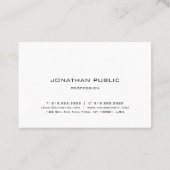 Carte De Visite Moderne Élégant Simple Professionnel Luxe Plat (Dos)