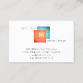 Carte De Visite Moderne élégant style minimal avec monogramme (Devant)