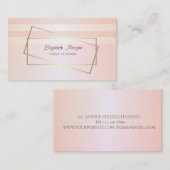 Carte De Visite Moderne Élégant Style Rayé, Cadre Doré (Devant / Derrière)