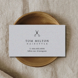 Carte De Visite Moderne Elegant Texture Grey Coiffeur