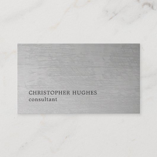 Carte De Visite Moderne Elegant Texture Grey Consultant (Devant)