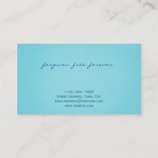 Carte De Visite Moderne Elégant Turquoise Turquoise Conseiller chr (Dos)