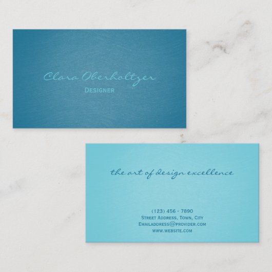 Carte De Visite Moderne Elegant Turquoise Turquoise Designer Styli (Devant / Derrière)