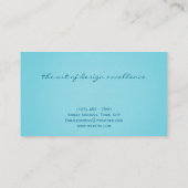 Carte De Visite Moderne Elegant Turquoise Turquoise Designer Styli (Dos)