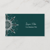 Carte De Visite Moderne Elégant Turquoise Vert Blanc Bohème Mandal (Devant)