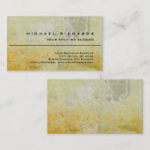 Carte De Visite Moderne Élégant Unique Plain Mortier Mur Jaune (Devant / Derrière)