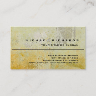 Carte De Visite Moderne Élégant Unique Plain Mortier Mur Jaune