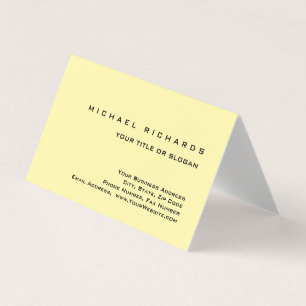 Carte De Visite Moderne Elégant Unique Plaine Jaune Bleu