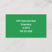 Carte De Visite Moderne Elegant Vert Beige Consultant Couverture D (Dos)