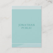 Carte De Visite Moderne Elegant Vert Simple Modèle professionnel (Devant)