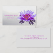 Carte De Visite Moderne Elégant violet, Lotus Blanc (Devant / Derrière)