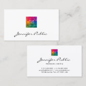 Carte de visite Moderne Élégant Votre Logo Ici (Devant / Derrière)