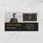 Carte De Visite Moderne Élégant Votre Logo Ici QR Code Citation (Devant)