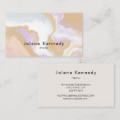 Carte De Visite Moderne Élégante Abstraite Pêche Neutre Abstraite (Devant / Derrière)