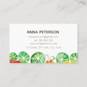 Carte De Visite Moderne Elégante Aquarelle Fleurs de Nasturtium (Dos)