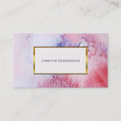 Carte De Visite Moderne élégante aquarelle splatter professionnel (Devant)