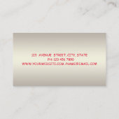 Carte De Visite Moderne Elégante Fille Professionnelle, Lèvres rou (Dos)