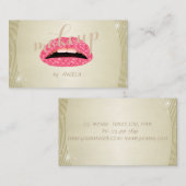 Carte De Visite Moderne Élégante Glitterie Glamour, Lèvres (Devant / Derrière)