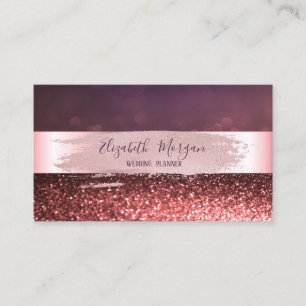 Carte De Visite Moderne Élégante Rayure, Pinceau Coup de Glitter B