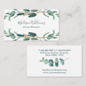 Carte De Visite Moderne Elégante végétation botanique Eucalyptus (Devant / Derrière)