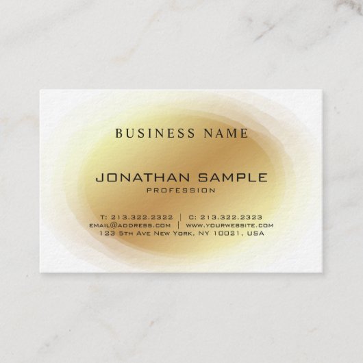 Carte De Visite Moderne Elite Gold Design élégant luxe tendance (Devant)