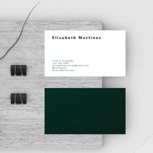 Carte De Visite Moderne Emerald Green Front et dos Personnalisé