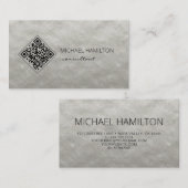 Carte de visite moderne en argent à code QR (Devant / Derrière)