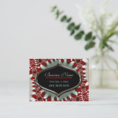 Carte de visite moderne en batik rouge + argent gr (Debout devant)