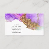 Carte de visite moderne en encre rose (Dos)