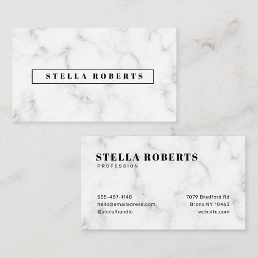 Carte de visite moderne en marbre (Devant / Derrière)