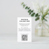 Carte de visite moderne en marbre noir avec code Q (Debout devant)