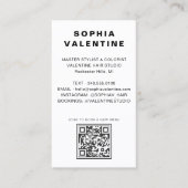 Carte de visite moderne en marbre noir avec code Q (Devant)