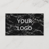 Carte de visite moderne en marbre noir personnalis (Devant)