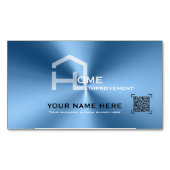 Carte de visite moderne en métal bleu chic (devant)