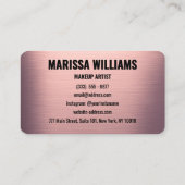 Carte de visite moderne en métal brossé Rose (Dos)