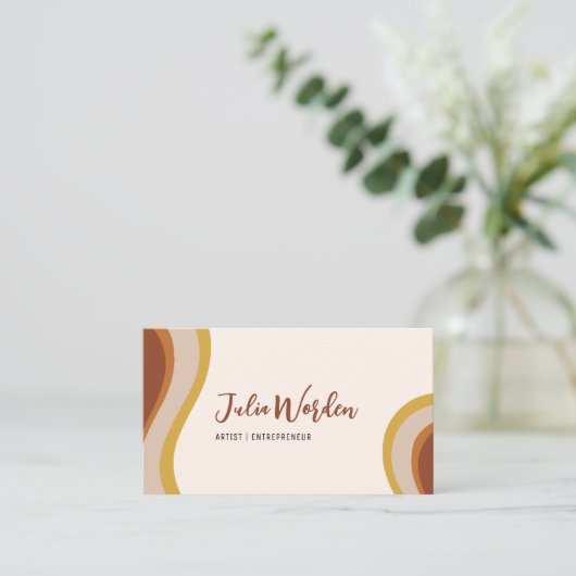 Carte de visite moderne en terre cuite avec code Q (Debout devant)