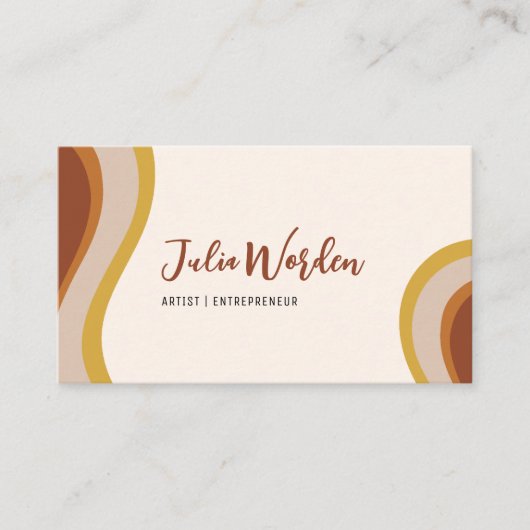 Carte de visite moderne en terre cuite avec code Q (Devant)