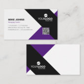 Carte De Visite Moderne entreprise et professionnelle pourpre et n (Devant / Derrière)