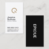 Carte de visite moderne Epique White (Devant / Derrière)