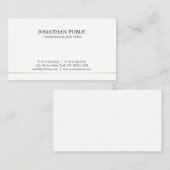 Carte De Visite Moderne Épuré Simple Élégant Professionnel Chic (Devant / Derrière)