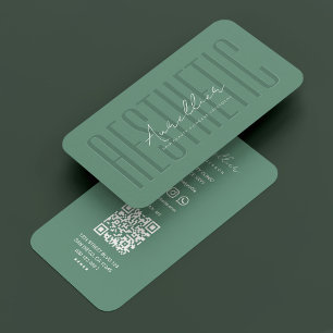 Carte De Visite Moderne esthétique cosmétique Dusty Turquoise Beau