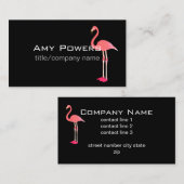 Carte De Visite moderne et audacieux flamingo rose et noir (Devant / Derrière)