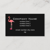 Carte De Visite moderne et audacieux flamingo rose et noir (Dos)