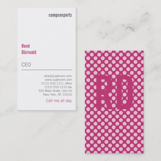 Carte De Visite Moderne et clair (Devant / Derrière)